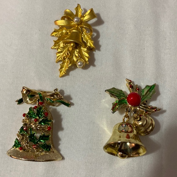 Jewelry - Christmas bell brooches bundle of 3